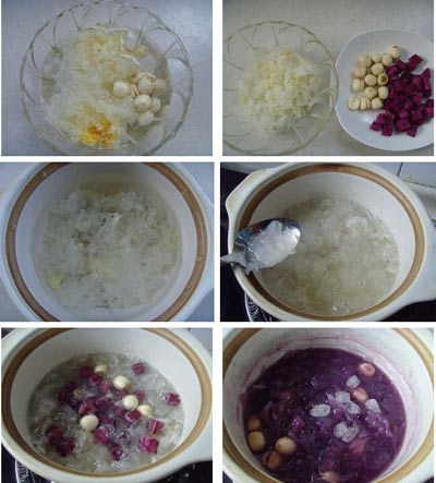 紫薯银耳莲子汤