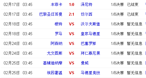 【2016赛季欧冠赛程赛果时间表】2016欧冠赛