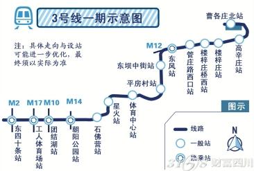 北京地铁3号线规划60年终开工 预计2020年通车 北京地铁3号线线路图