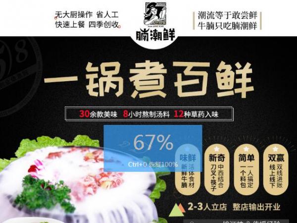 2018腩潮鲜牛腩火锅可以合作吗?开店总费用多少