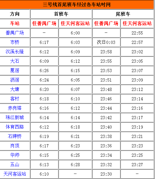 [最新的广州地铁高清线路图 ]广州地铁三号线都有哪些站点票价多少?